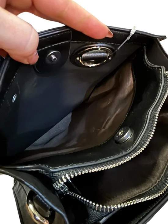 Walasa Black Professional Tote Split Leather Structured Satchel Top Handle Bag - Picture 4 of 16